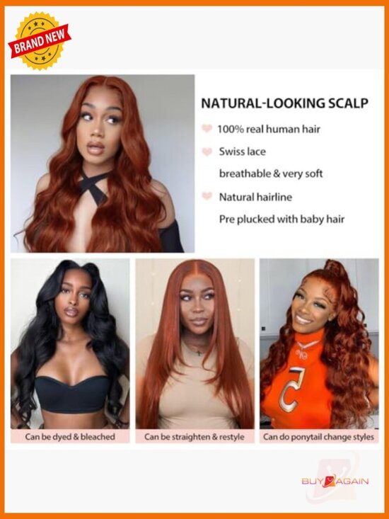 180% Density Body Wave Lace Front Wig Human Hair Pre Plucked Glueless 13x6 HD main image 4